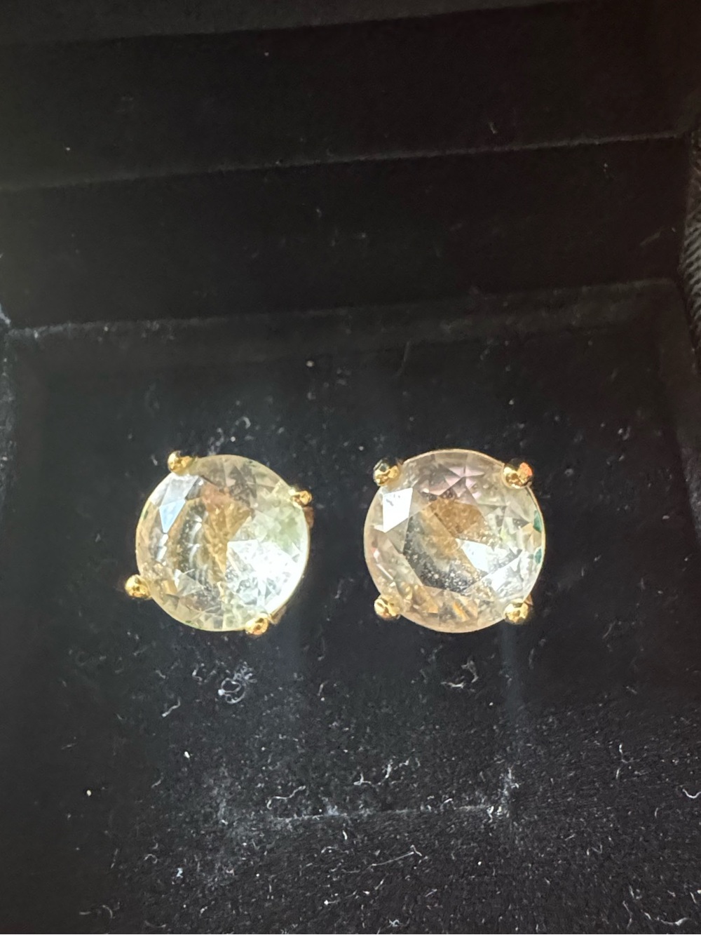 BaubleBar Clear Crystal Round Gem Stud Earrings